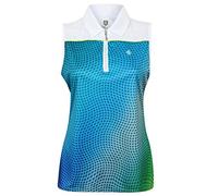 Island Green Women IGLTS1671 - Sublimated Mix Polo Shirt - Green/Blue Mixed, Size 12