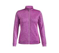 Island Green Women's All Over Feather Print Zip Top Layer in Raspberry | Size: XL Island Green Raspberry XL