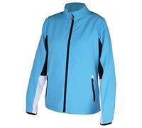 Island Green Women's Golf Full Zip Water Repellent Mid Layer Top Sweater, Deep Pool/Black/White, UK 10