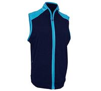 Island Green Women's Golf Ladies Contrast Detail Breathable Lightweight Crease Resistant Gilet Vest Top, Navy/Deep Pool, 20