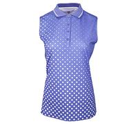 Island Green Women's Golf Ladies Sleeveless Breathable Flexible Moisture Wicking Sublimated Polo Shirt, Lavender/White, 18