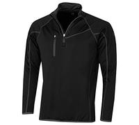Island Green Women's Golf Mens Zip Neck Breathable Flexible Thermal Moisture Wicking Top Layer, Black, 3XL