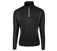 Island GREEN Ladies Zip Neck Top Layer Sweater - Black/Gold - XL