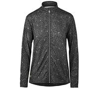 Island Green Women's Ladies Top Layer with All Over Print Sweater, Black/Gold, Small