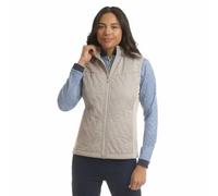 Island GREEN Women's Padded Quilted Gilet - Lightweight Zip Through Bodywarmer Vest, Water Resistant Sleeveless Jacket with Stretch Panels for Golf, Walking & Outdoor Wear, Stone, M