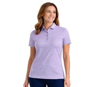 Island GREEN Women's Polo Stretch Breathable Moisture Wicking UV Protection All Over Geo Print Polo Shirt, IGLTS2416 - Multi, L