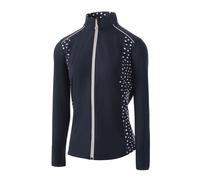 Island Green Women's Spotted Print Panel Drop Hem Golf Top Layer in Navy | Size: Small Island Green Navy S