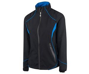 Island GREEN Womens Waterproof Stretch Jacket - Black/Turquoise - UK 14