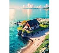 Island House 1500 Piece Jigsaw Puzzles for Adults, Fun jigsaw puzzles 1500 pieces, Challenging Puzzle Perfect for Game Nights, Finished Puzzle Size is 87x57cm