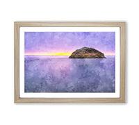 Island in Moonstone Beach Trinidad Painting Framed Print | A2 Oak Framed Wall Art | Ready to Hang | Modern Beach Picture | Living Room Bedroom Lounge Office