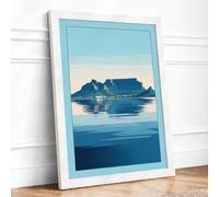 Island in Still Waters Minimalist Framed Wall Art Print A1 (84.1×59.4cm)