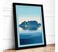 Island in Still Waters Minimalist Framed Wall Art Print A1 (84.1×59.4cm)