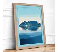 Island in Still Waters Minimalist Framed Wall Art Print A1 (84.1×59.4cm)