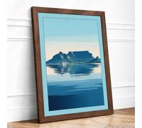Island in Still Waters Minimalist Framed Wall Art Print A4 (29.7×21cm)