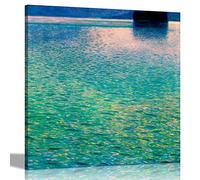 Island in the Attersee By Gustav Klimt Canvas Pictures Framed Prints Wall Art Livingroom Bedroom Office Artwork 76 x 76cm (30 x 30 inches)