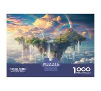 Island in The Sky Year in Pictures 1000 Piece with High Definition Print Jigsaw Puzzles Floating Island Waterfall As An Ultra Difficult Puzzle for Travel Jigsaw Puzzle 52x38cm/1000pcs
