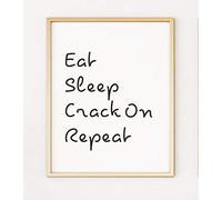 Island Love Style Eat Sleep Crack On Repeat Typography A4 Poster Print PO395