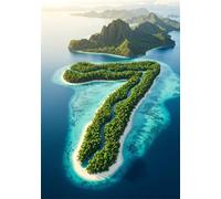 Island Numbers 2000 Piece Jigsaw Puzzles for Adults, Colourful, Challenging & Brainteasing Adult puzzles 2000 Pieces Sea, Fun jigsaws for The Whole Family 40x28 inch