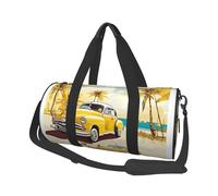 Island Of Cuba Duffle Bag With Shoes Compartment And Adjustable Strap,Foldable Travel Duffel Bags For Men Women,Waterproof Duffel Bags, Black, One Size