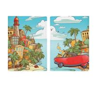 Island Of Cuba Leather Passport Holder Handmade Passport Cover with Card And Ticket Slot Easy Access Passport Case Passport Wallet Passport Holder for Women And Men, style, 20.3x13.8cm