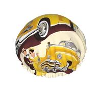 island of cuba -Print Extra Large Waterproof Shower Cap-Double Layer Protection For Long/Curly Hair - Reusable & Travel Friendly.