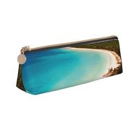 Island Of Cuba Print Leather Pencil Case Zipper Pencil Multifunctional Stationery Bags