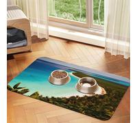Island of Cuba Print Pet Feeding Mat Dog Mat for Food and Water Bowl Dogs Water Dispenser Mat Dogs Accessories