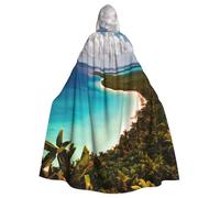 Island Of Cuba Print Unisex Full Length Hooded Robe Cloak Long Cape Cosplay Costume Halloween Christmas Cloak