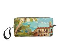 Island of Cuba Printed Makeup Bag with Handle, Lightweight Portable Cosmetic Organiser for Travel, Gym & Daily Use â€“ Gift for Women Girls