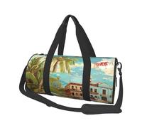 Island of Cuba Printed Sports Gym Bag with Wet Pocket & Shoes Compartment, Travel Duffel Bag for Men Women