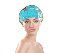 island of cuba Shower Cap for Women Reusable Bath Cap Upgrade Double Layers Bathing Hat Waterproof Elastic Bath Hair Caps for Women Ladies Spa Salon Hair Bath Hat