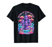 Island of Stone Spirits, Mystical Jeju Waves and Mushrooms T-Shirt