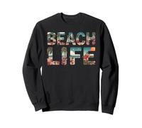 Island Paradise Palm Trees Ocean Graphic Sweatshirt