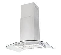 Island Range Hood 36 inch 700 CFM, 4 LED Lights 5-Layer Filters, Kitchen Hood Ducted/Ductless Convertible, 3-Speed Extractor Fan with Quiet Motor, Curved Tempered Glass in Stainless Steel