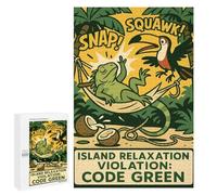 Island Relaxation Violation Code Green Displayable Picture Puzzle, 1000 PCS - Birthday Gift, with A Decorative Finished Picture