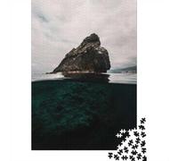 Island Rock Formation Half Underwater View Jigsaw Puzzle, 1000 Piece
