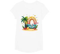 Island Style at 10: Aloha Dicamae Decade Hawaii Birthday T-Shirt, Girls, White, Medium