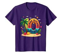 Island Style at 10: Aloha Dicamae Decade Hawaii Birthday T-Shirt, Kids, Purple, 3 Years