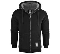 Island Trading Mens Cotton Padded Borg Fleece Sherpa Lined Full Zip Up Hoodie Sweatshirt Jacket Small Black