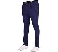 Island Trading Skinny Jeans for Men - Stretchable Denim - Comfortable Mens Stretch Jeans in Four Colors Black, Grey, Blue Stonewash, Dark Blue Mens Jeans - 34 Waist 32 Leg