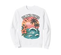 Island Vibes Ocean Wave Sunset Palm Trees Tropical Hawaii Sweatshirt