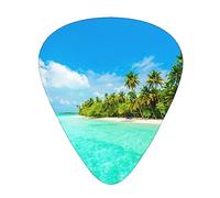 Island With Sandy Beach And Palm Tree Guitar Pick 12 Picks Fashion Personalized Bass Pick Durable Electric Guitar Plectrums Instrument Accessories