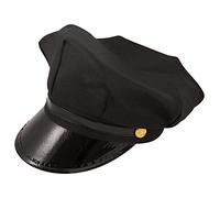 Islander Fashions Adults Black Chauffeur Hat And Moustaches Set Book Week Day Fancy Dress Accessory (Chauffeur Hat Only) One Size