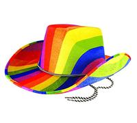 Islander Fashions Adults Rainbow Cowboy Felt Hat Mens Gay Pride Carnival Fancy Dress Costume Accessory Rainbow Cowboy Hat One Size