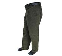 Islander Fashions Mens Corduroy Cord Cotton Pants Adult Smart Casual Office Belt Pocket Trouser Olive L29/W38 Inches
