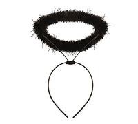 Islander Fashions Womens Black White Fluffy Halo Angel Fairy Headband Ladies Fancy Xmas Parties Accessories Black WKN U88330