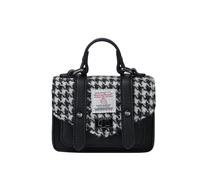 Islander Harris Tweed Wee Satchel, Mini Bag for Women, Black and White Dogtooth, Mini