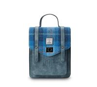 Islander HarrisTweed The Mini Carloway Backpack, Blue Tartan, S, Modern