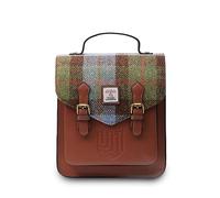 Islander® The Calton Backpack - Ladies Backpack with HARRIS TWEED - Chestnut Blue Tartan