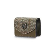 Islander The Card Case - Made of Microfibre Leather & Harris Tweed, 4.13'x3.14', Chestnut Herringbone, Classic